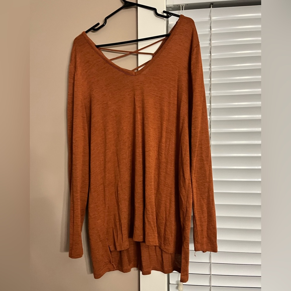 Burnt orange 3/4 sleeve top size XL